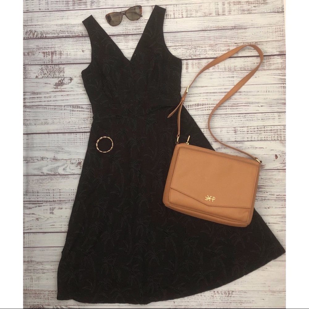 J Crew Palm Tree Black Dress sz 4